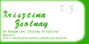 krisztina zsolnay business card